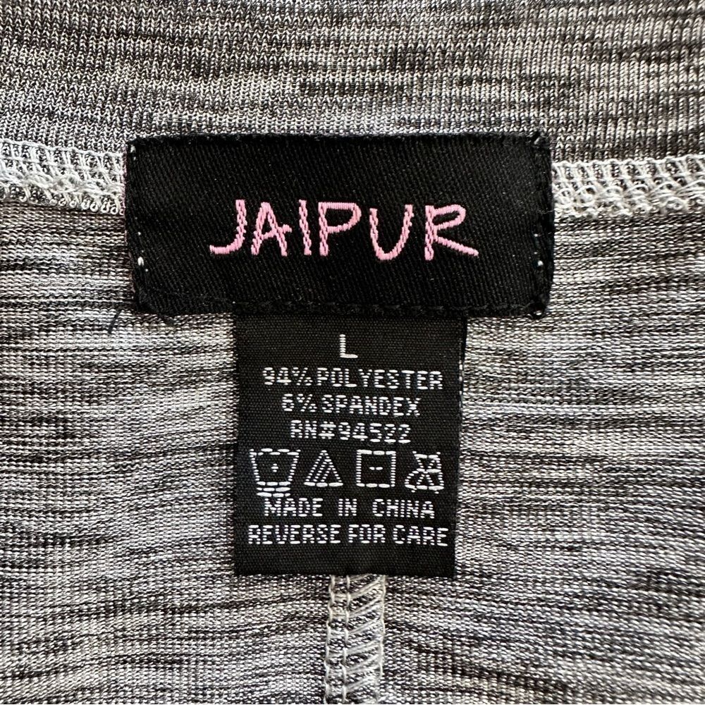 Jaipur high-low heather black stretch top size L - Picture 3 of 7